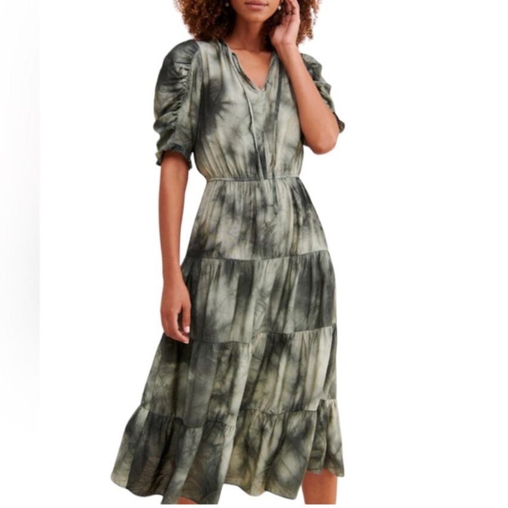 Anthropologie current air tie-dye tiered dress sz M